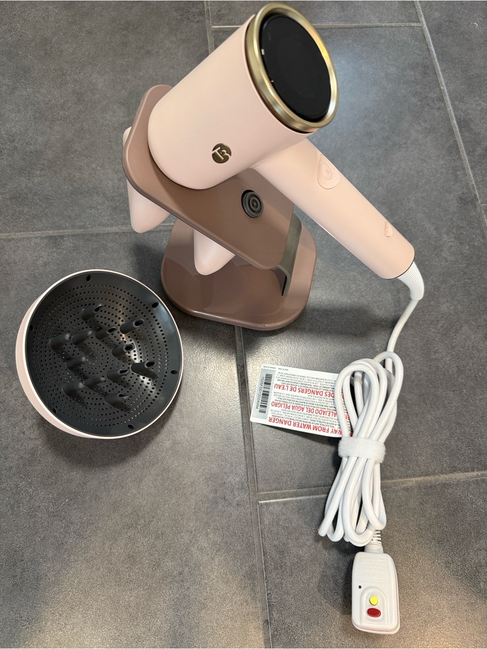 T3 Aire IQ Satin Blush Hair Dryer with Rose Stand